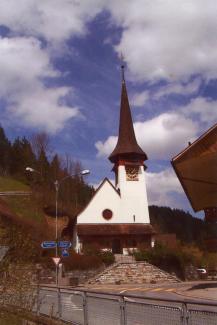 Ansichtskarte «Dorfkirche Röthenbach i/E»; E. Bichsel, Röthenbach i. E.; Ausgabejahr unbekannt; ungelaufen