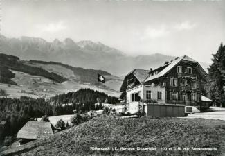 Ansichtskarte «Kurhaus Chuderhüsi»; Verlag Globetrotter GmbH., Luzern; abgestempelt «RÖTHENBACH (EMMENTAL)»; gelaufen nach Paradiso b. Lugano
