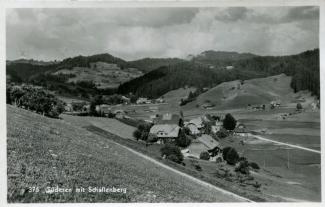 Ansichtskarte «Süderen mit Schallenberg»; Foto u. Verlag Wenger, Riggisberg; abgestempelt «SÜDEREN, 5.VIII.47»; gelaufen nach Riehen BL
